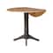 International Concepts Round Round 42 in. Top Dual Drop Leaf Counter Height Pedestal Dining Table in Hickory/Washed Coal K45-42DPT-27B-6B - alternate 4